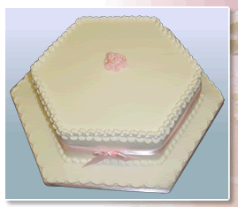 Pink & White Haxagonal Cake
